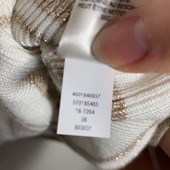 White House Black Market Metallic-Stripe Peplum Sweater size XS petite - Picture 11 of 11